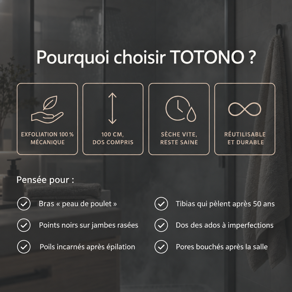 Serviette de douche exfoliante Totono