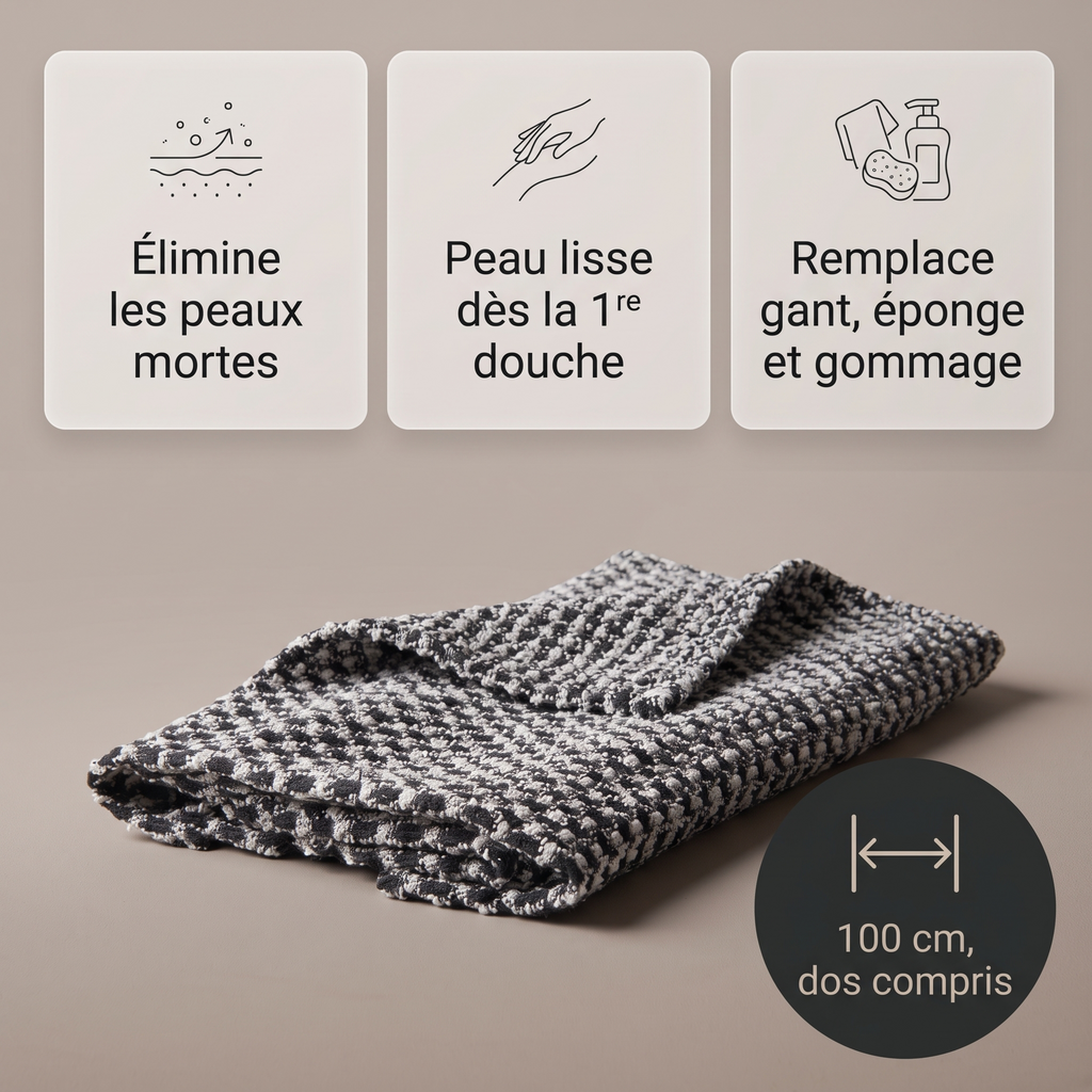 Serviette de douche exfoliante Totono