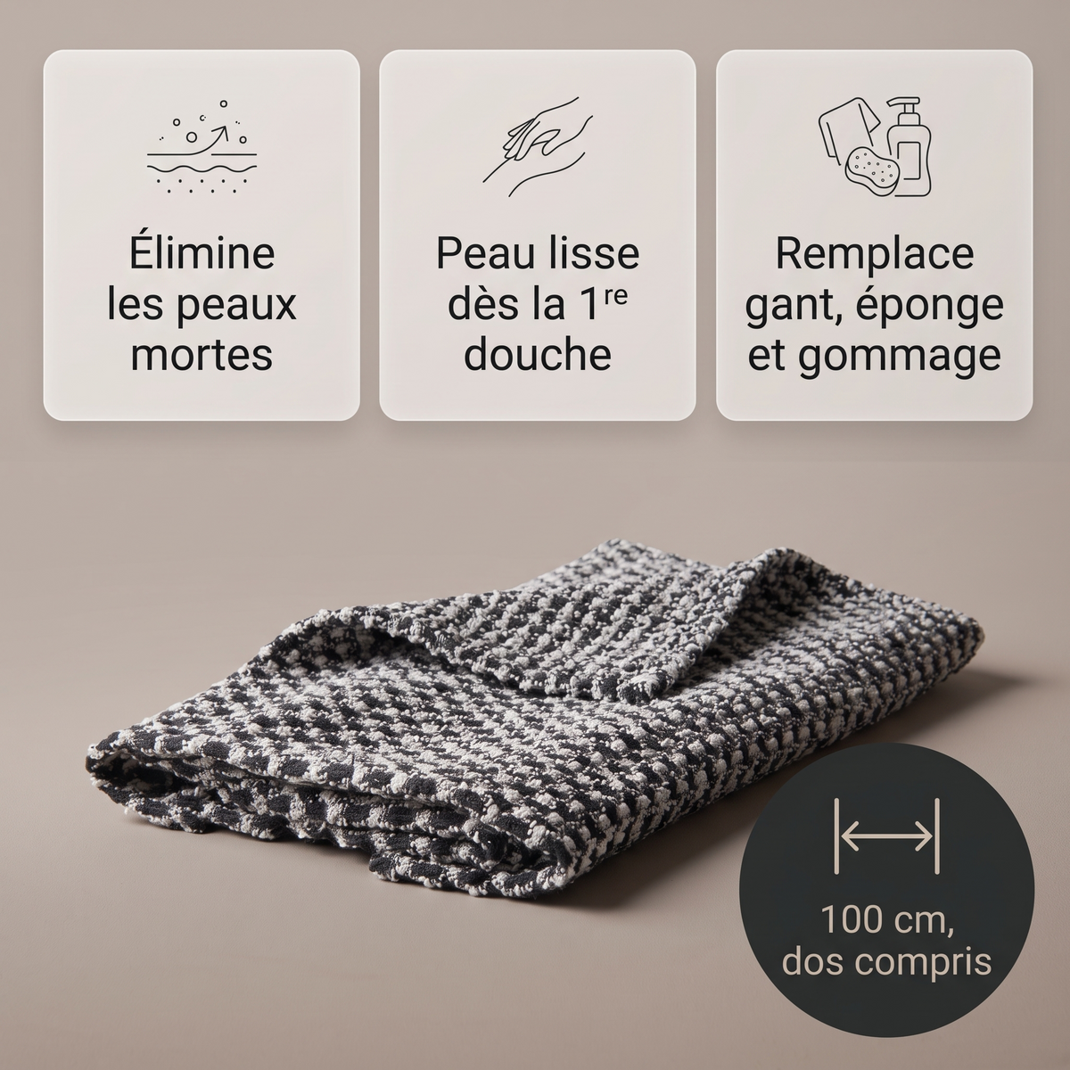 Serviette de douche exfoliante Totono