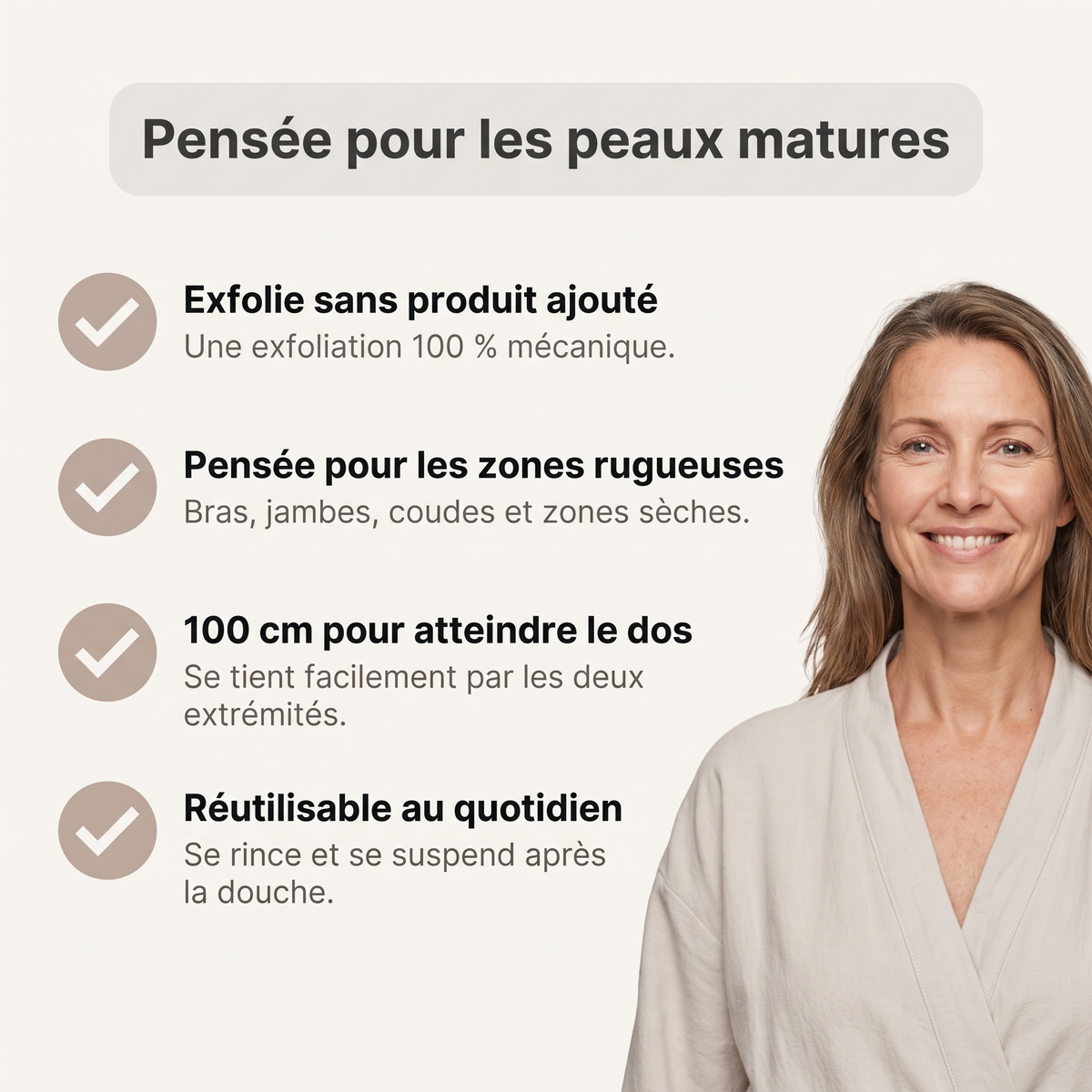Serviette de douche exfoliante Totono